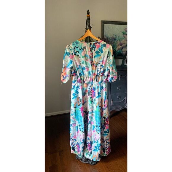 Beautiful Pastel shades' smocking waist Dress, Size L, NEW - Picture 4 of 4